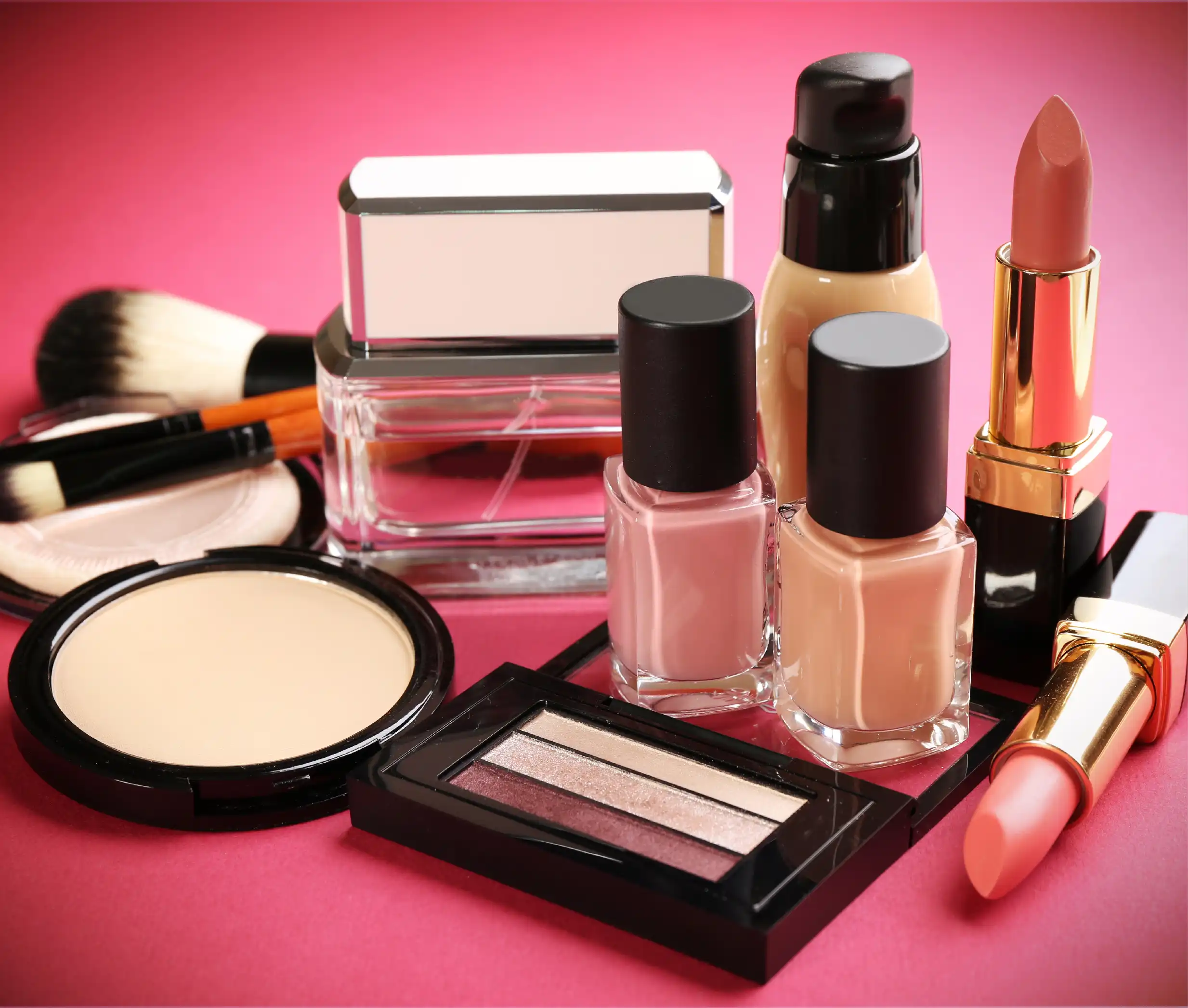 cosmetic products lipstick nail colour foundation